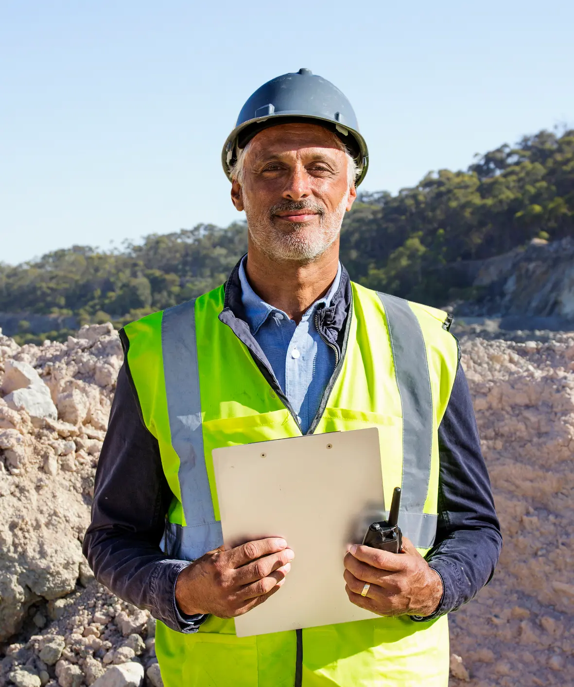 Man wearing vision machinery